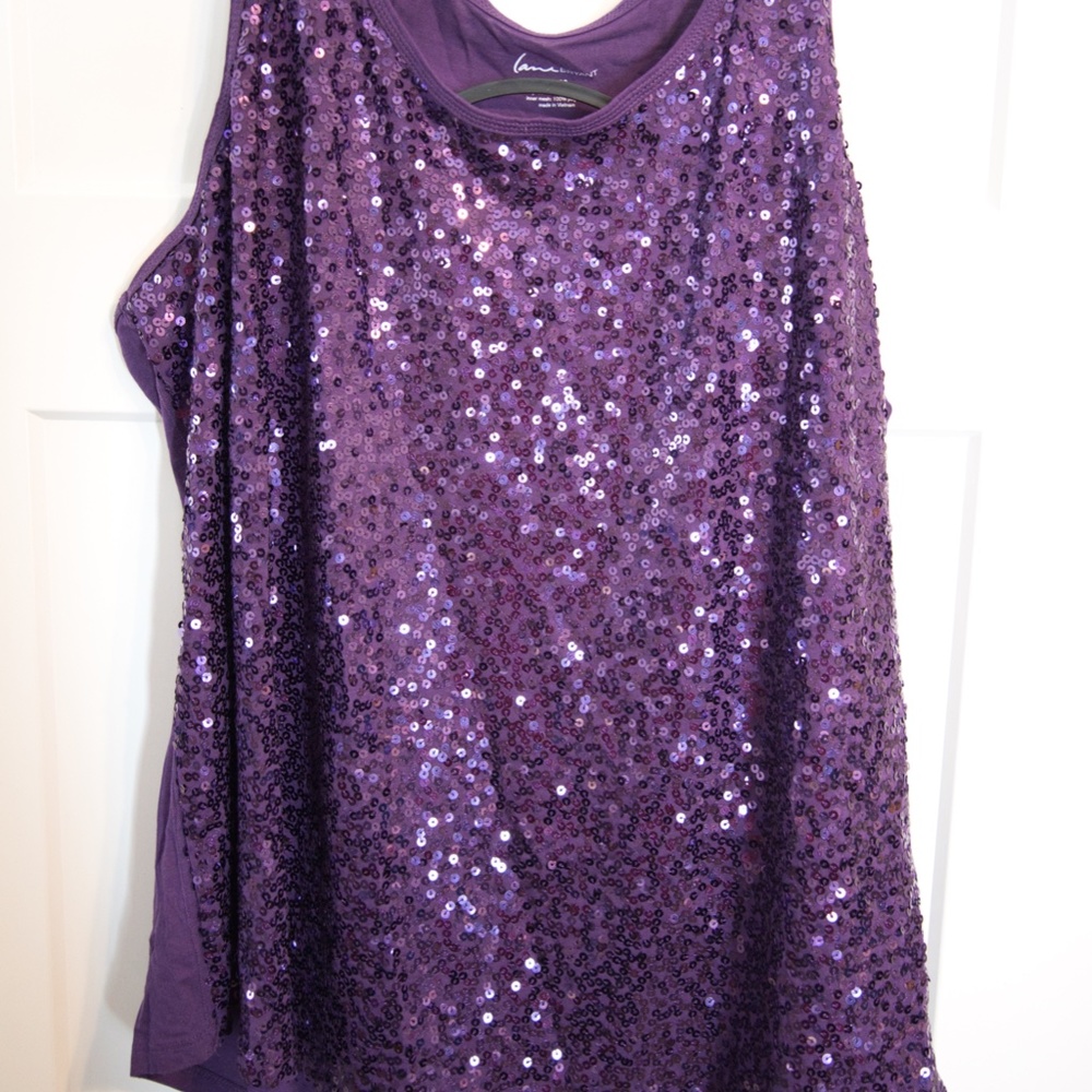 *Lane Bryant - Women's Purple Sequin Tank Top*